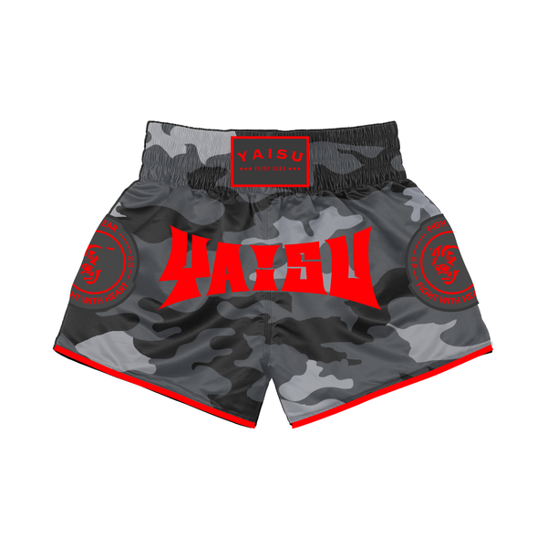 Muay Thai Shorts - Black Camo
